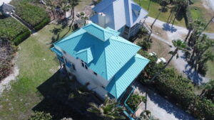 Kynar Metal Roof Colors: A Guide for Florida Homeowners 1 blue kynar coated roof 2